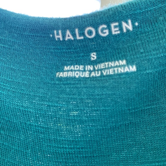 HALOGEN GREEN DRAPE NECK SLEEVELESS TANK TOP PLEATED Sz S GUC - Picture 2 of 10